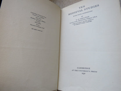Ten Medieval Studies With Four Appendices By G.C. Coulton 1930 book image 5