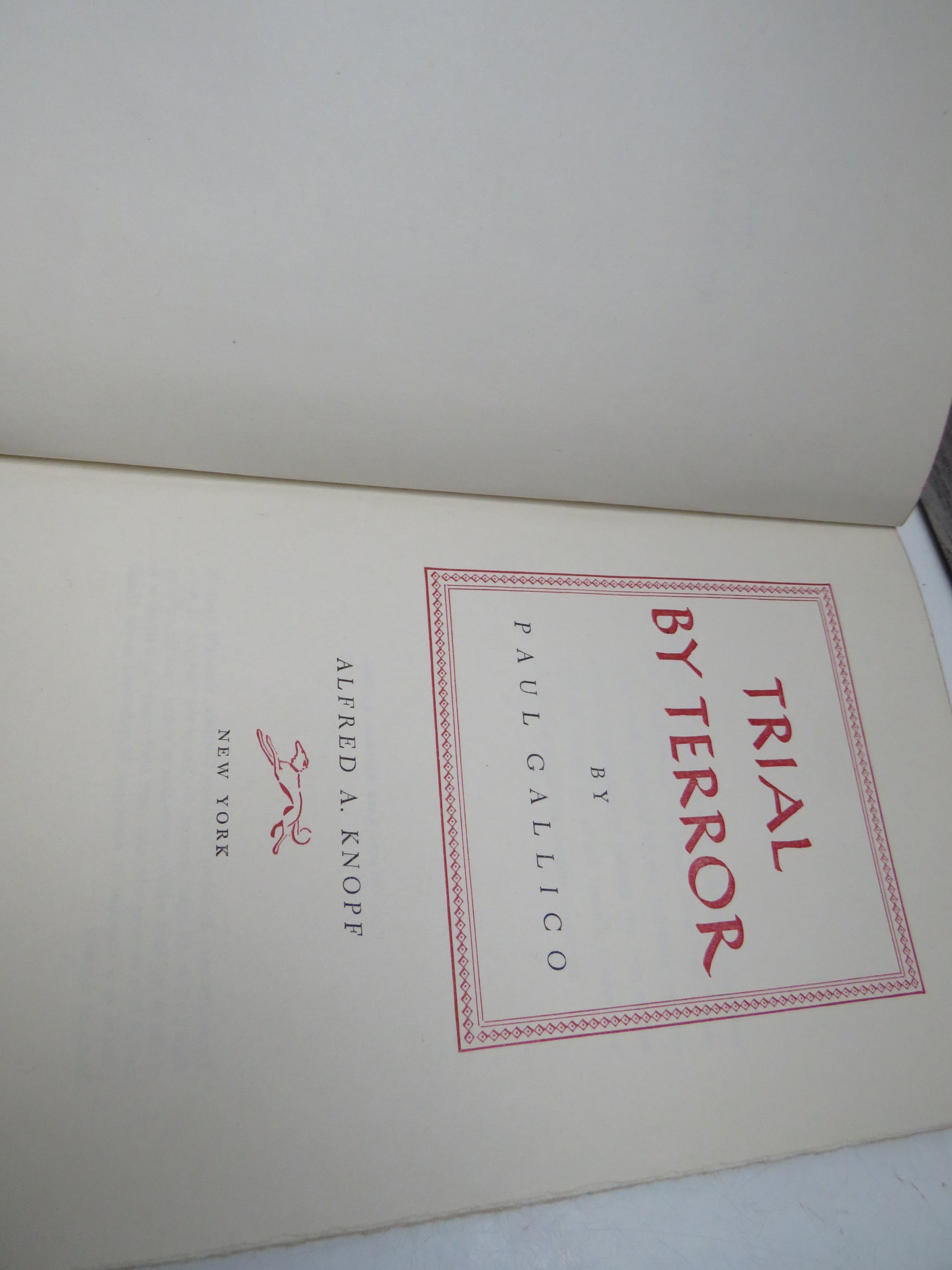 Trial By Terror By Paul Gallico 1952 (Vintage Thriller Novel) book 5