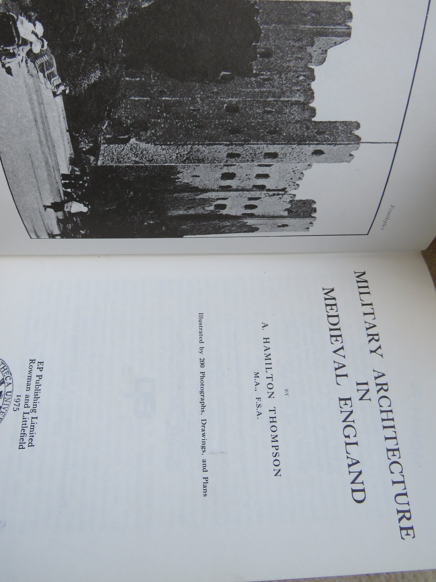 Military Architecture In Medieval England By A. Hamilton Thompson 1975