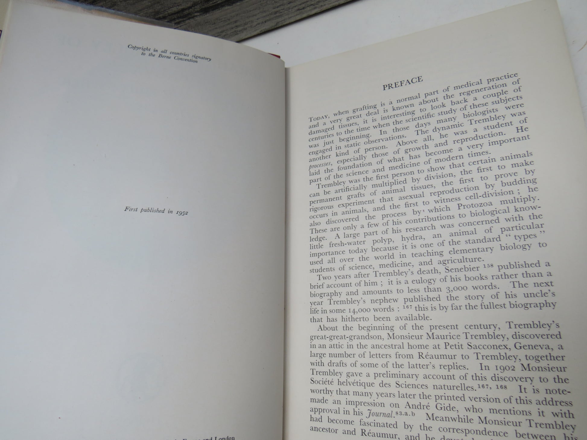 Abraham Trembley of Geneva Scientist and Philosopher 1710-1784 By John R. Baker 1952 (Vintage Science Biography) book 5