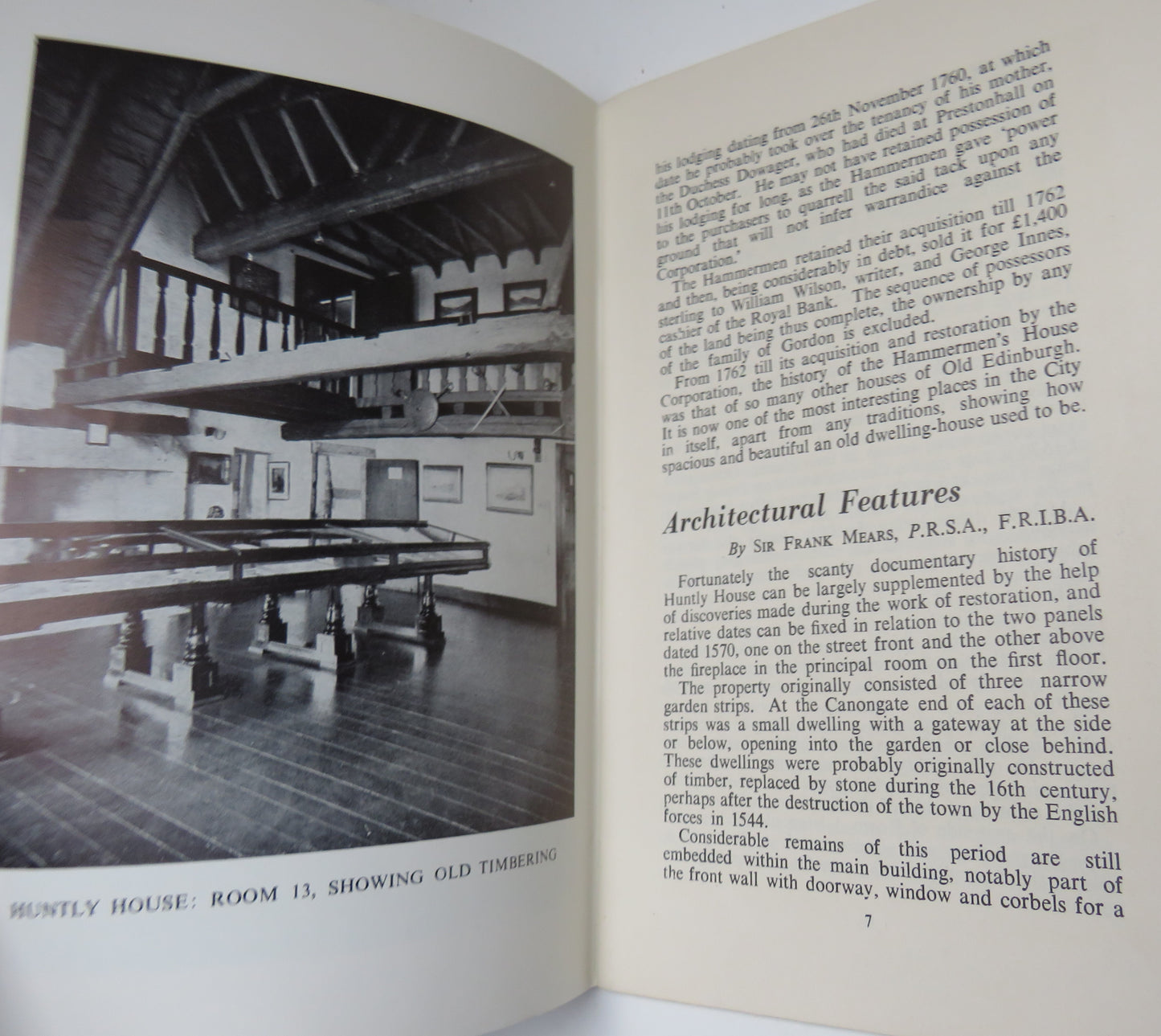 City and Royal Burgh of Edinburgh Handbook To The Museums of Local History 1958 Huntly House, Canongate Tolbooth, Lady Stair's House