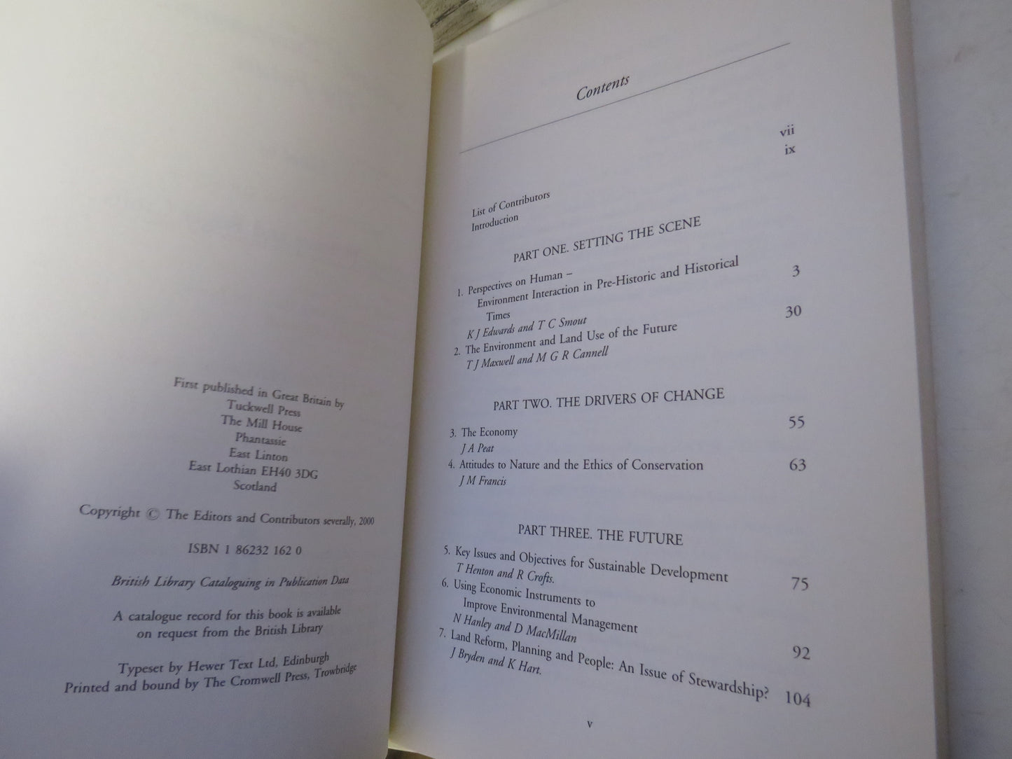 Scotland's Environment: The Future Edited By George Holmes and Roger Crofts 2000