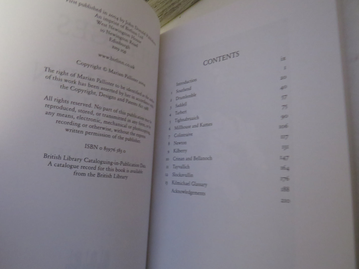 Villages of Southern Argyll By Marian Pallister 2004