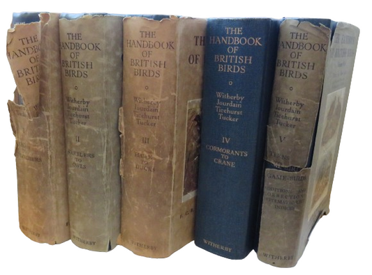 The Handbook of British Birds Volumes 1 - 5 1st Editions 1938 -1941