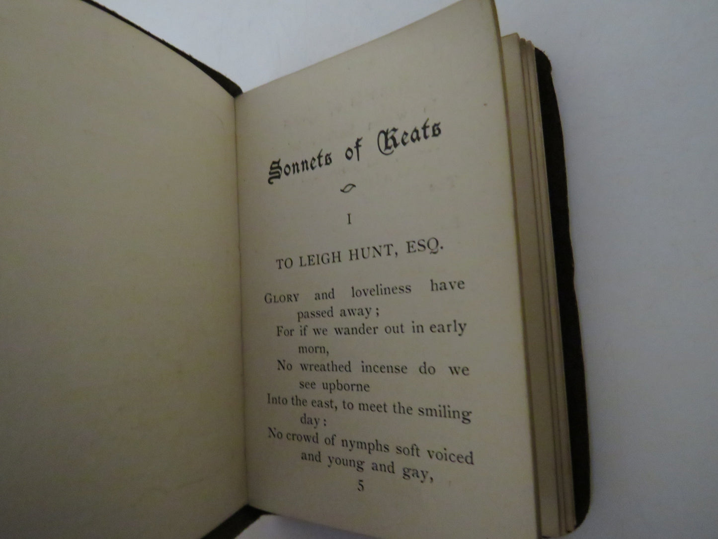 Sonnets From Keats, The Miniature Series