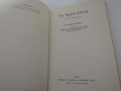 The English Library Sources and History By Raymond Irwin 1966 book image 4