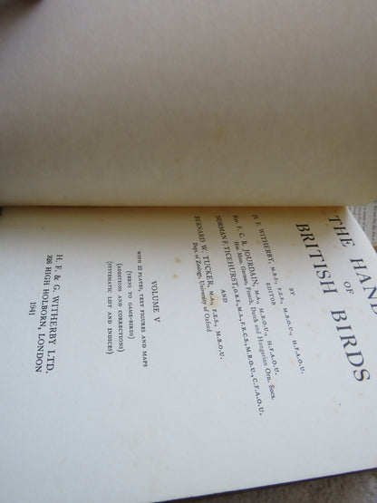 The Handbook of British Birds Volumes 1 - 5 1st Editions 1938 -1941 book image 13