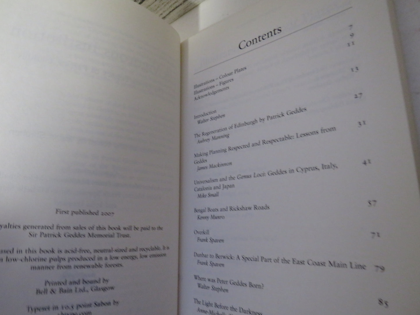 A Vigorous Institution The Living Legacy of Patrick Geddes 2007