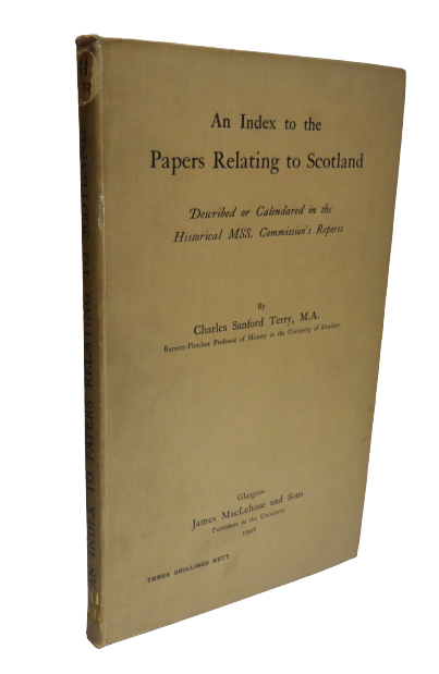 An Index to the Papers Relating to Scotland by Charles Sanford Terry, 1908 book front cover