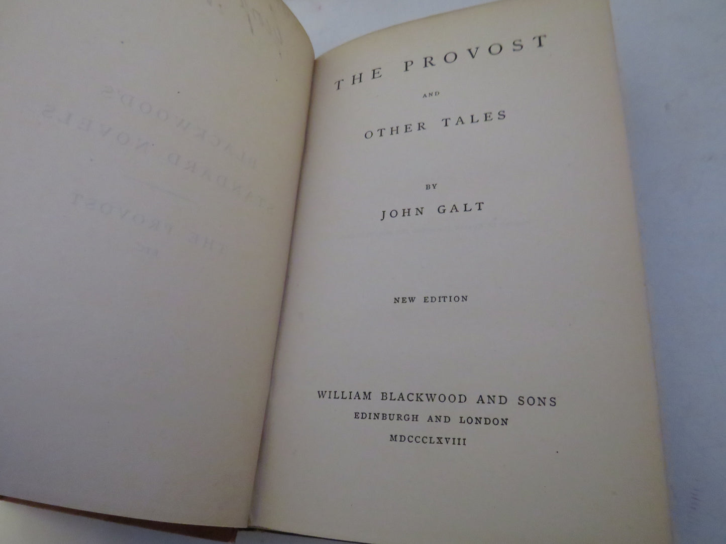 The Provost and Other Tales By John Galt 1868
