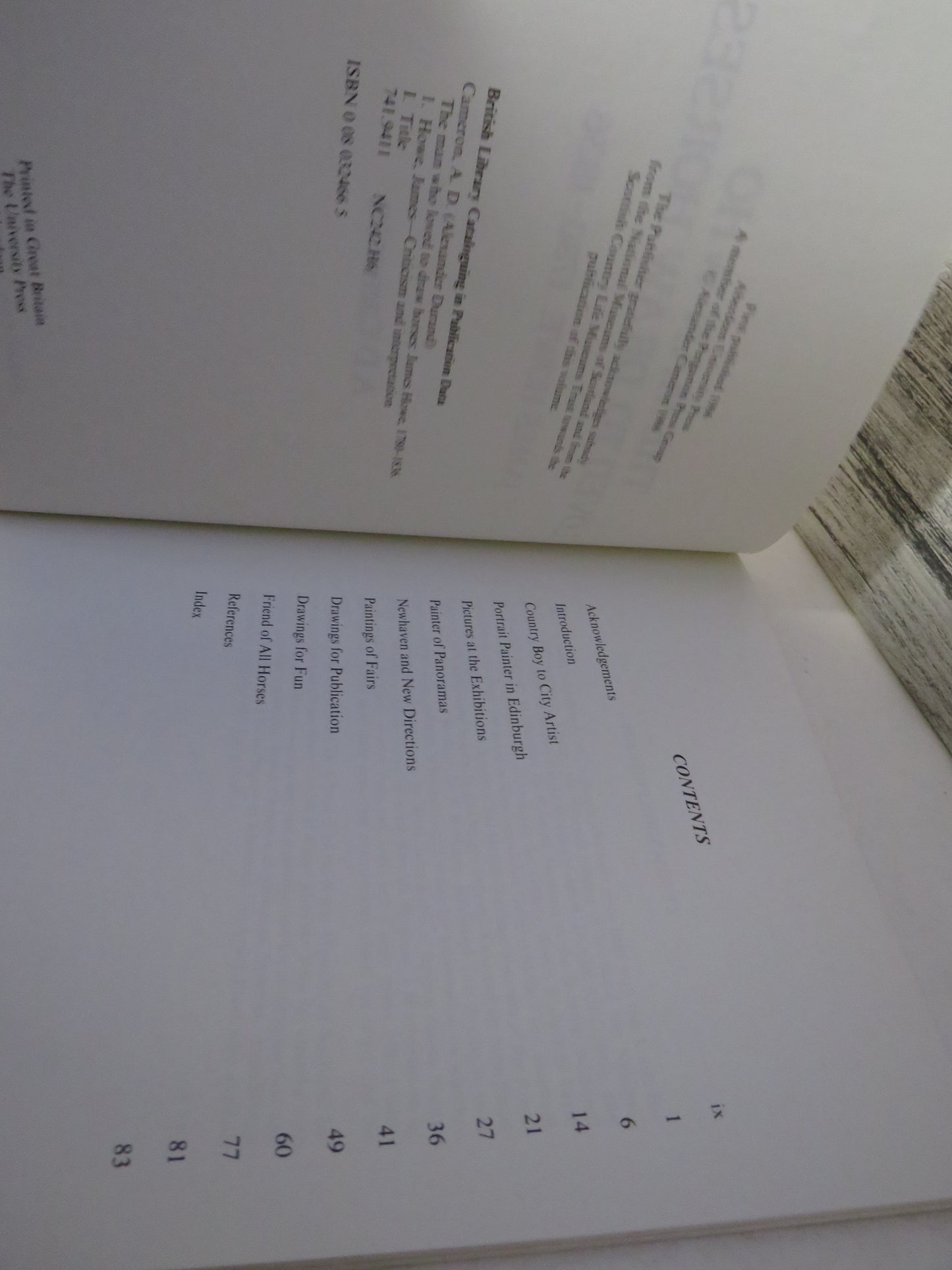 The Man Who Loved To Draw Horses James Howe 1780-1836 By A D Cameron 1986