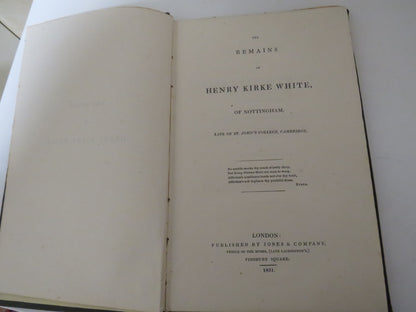 The Remains of Henry Kirke White of Nottingham Late of St John's College Cambridge 1831 book image 4