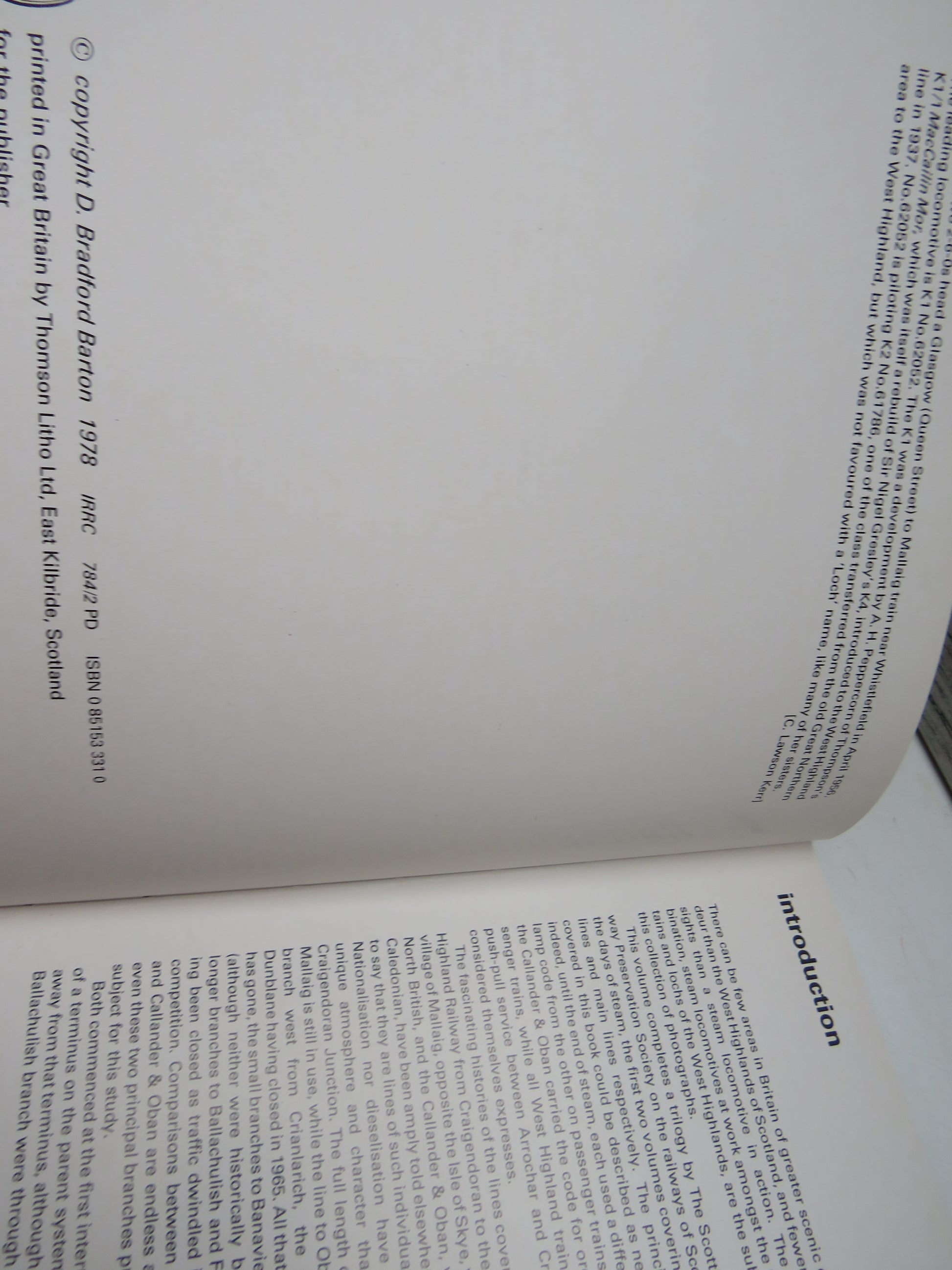 Steam in the Western Highlands edited by Jack Kernahan 1978 (Vintage Railway Book) book 4