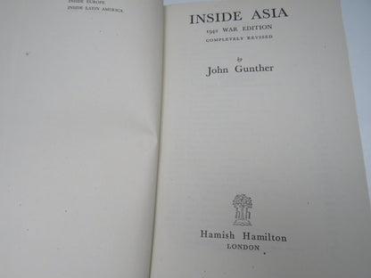 Inside Asia by John Gunther, 1942 War Edition book image 5
