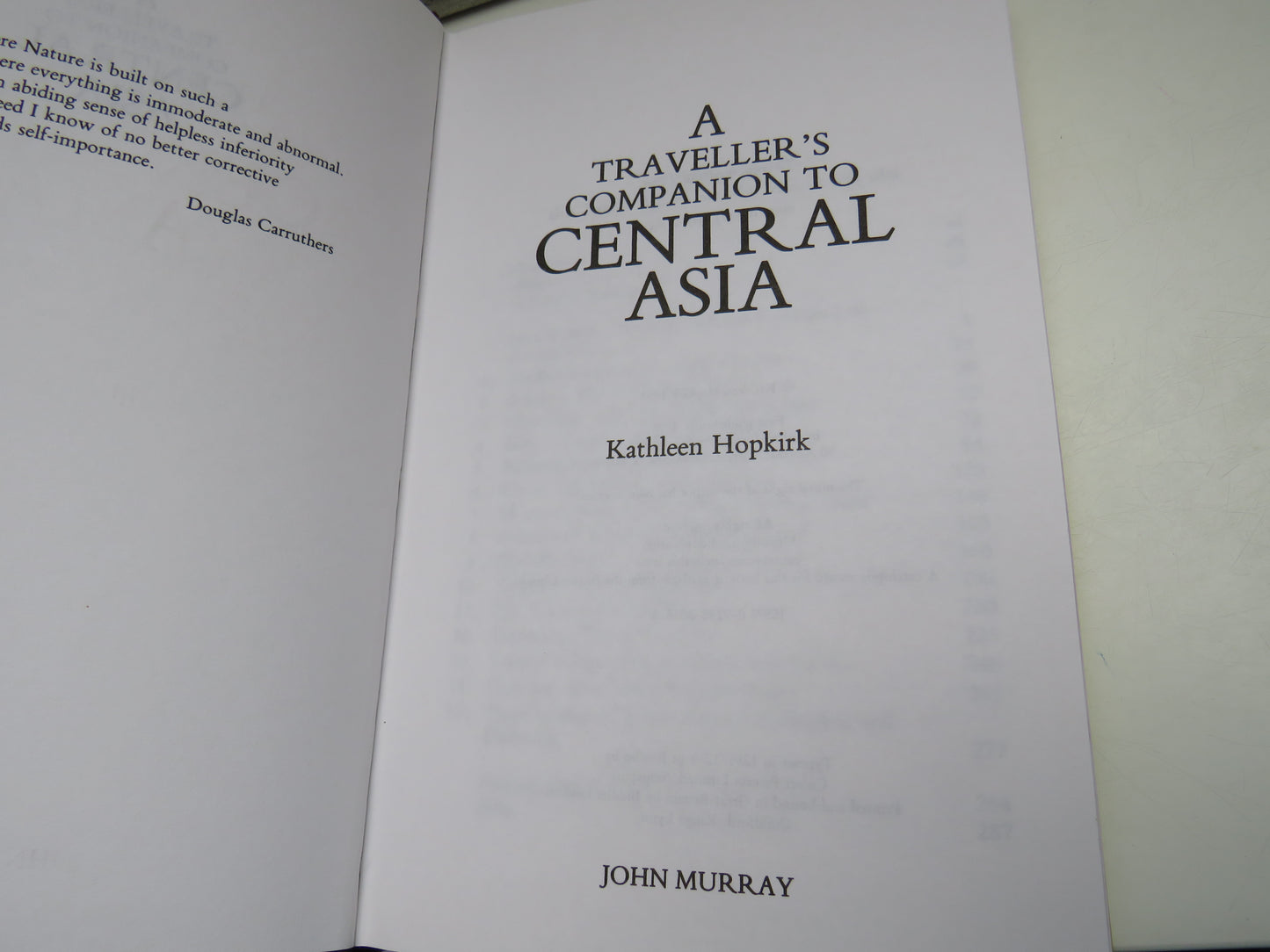 A Traveller's Companion to Central Asia by Kathleen Hopkirk, 1993