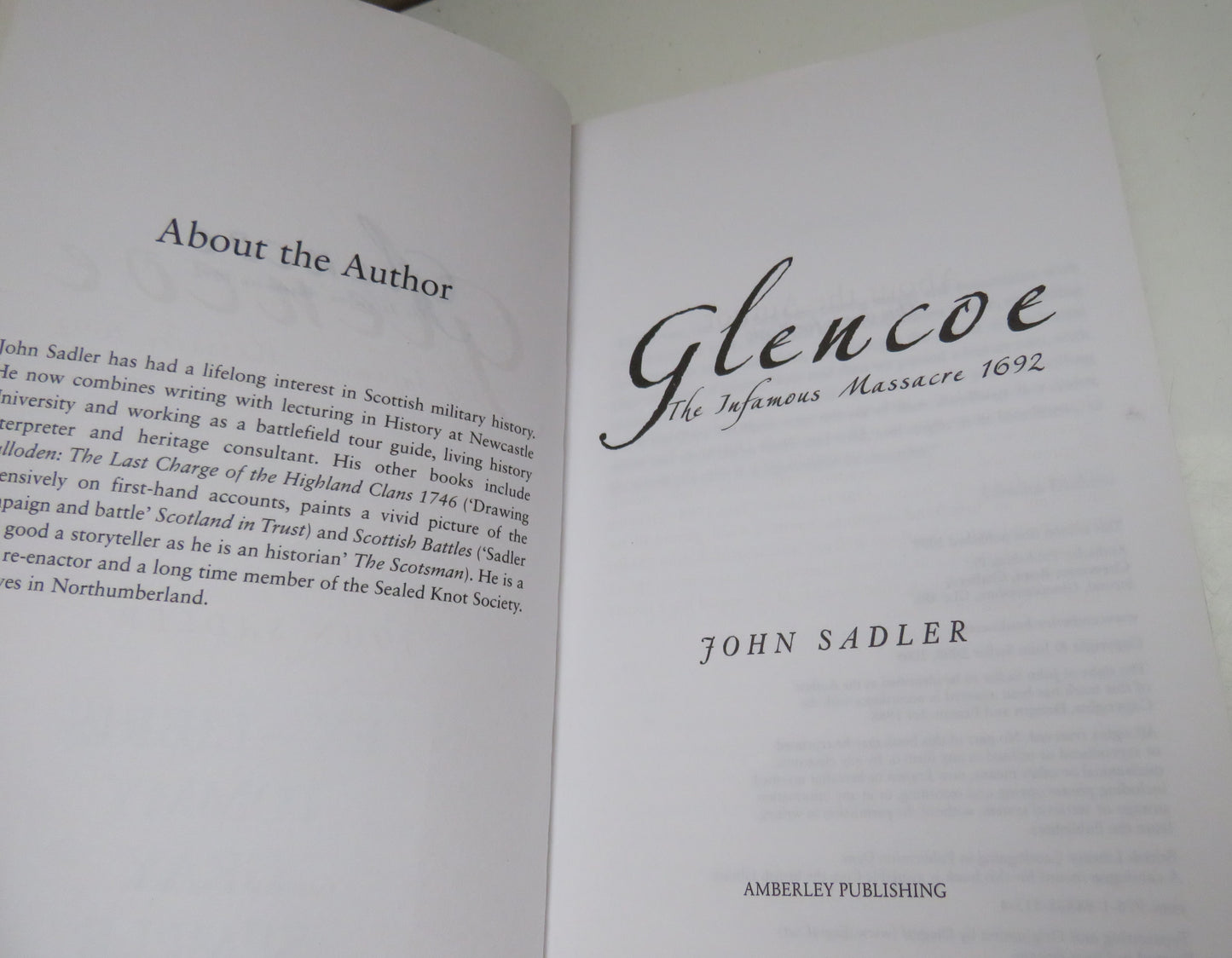 Glencoe The Infamous Massacre 1692 by John Sadler, 2009