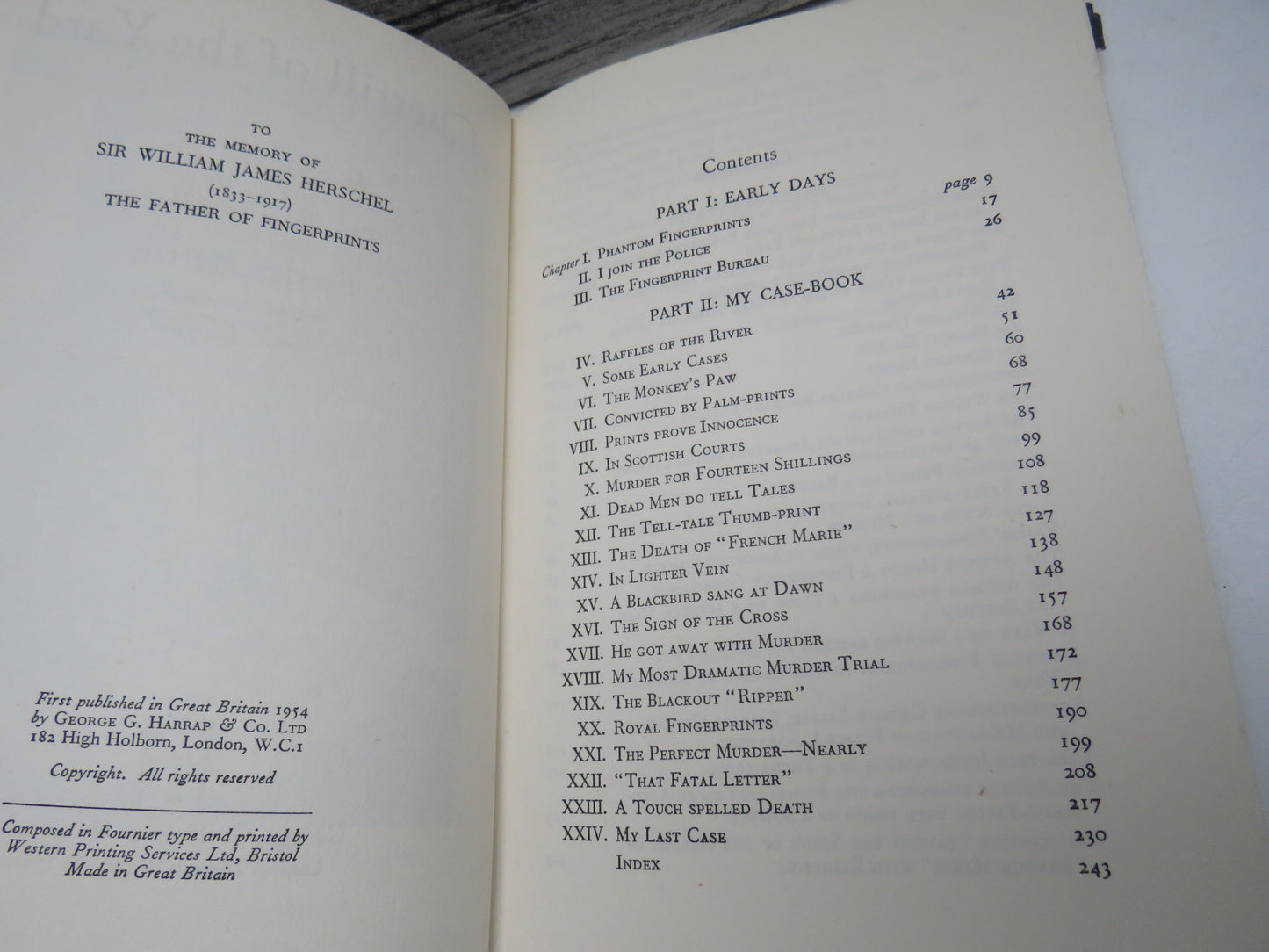 Cherrill of the Yard, The Autobiography of Fred Cherrill, Ex-Chief Superintendent of the Fingerprint Bureau New Scotland Yard, 1954