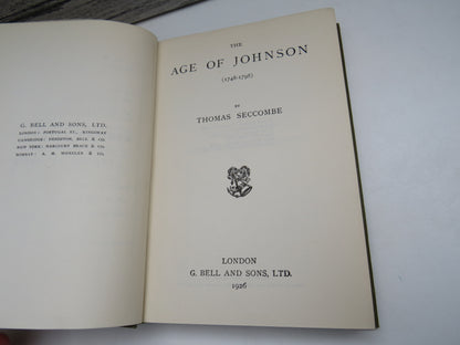 The Age of Johnson (1748-1798) by Thomas Seccombe, 1926 book image 5