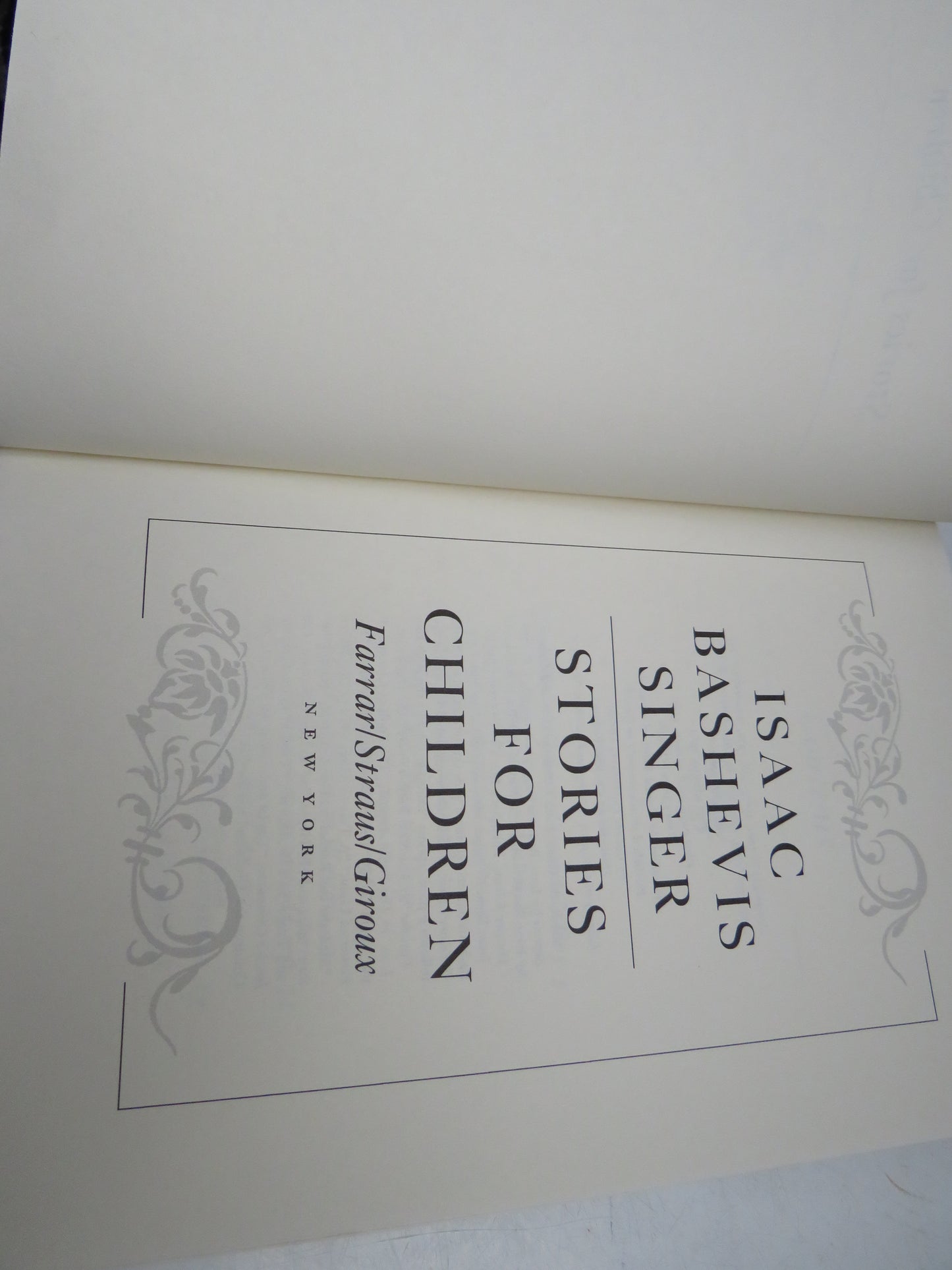 Stories For Children by Isaac Bashevis Singer 1986