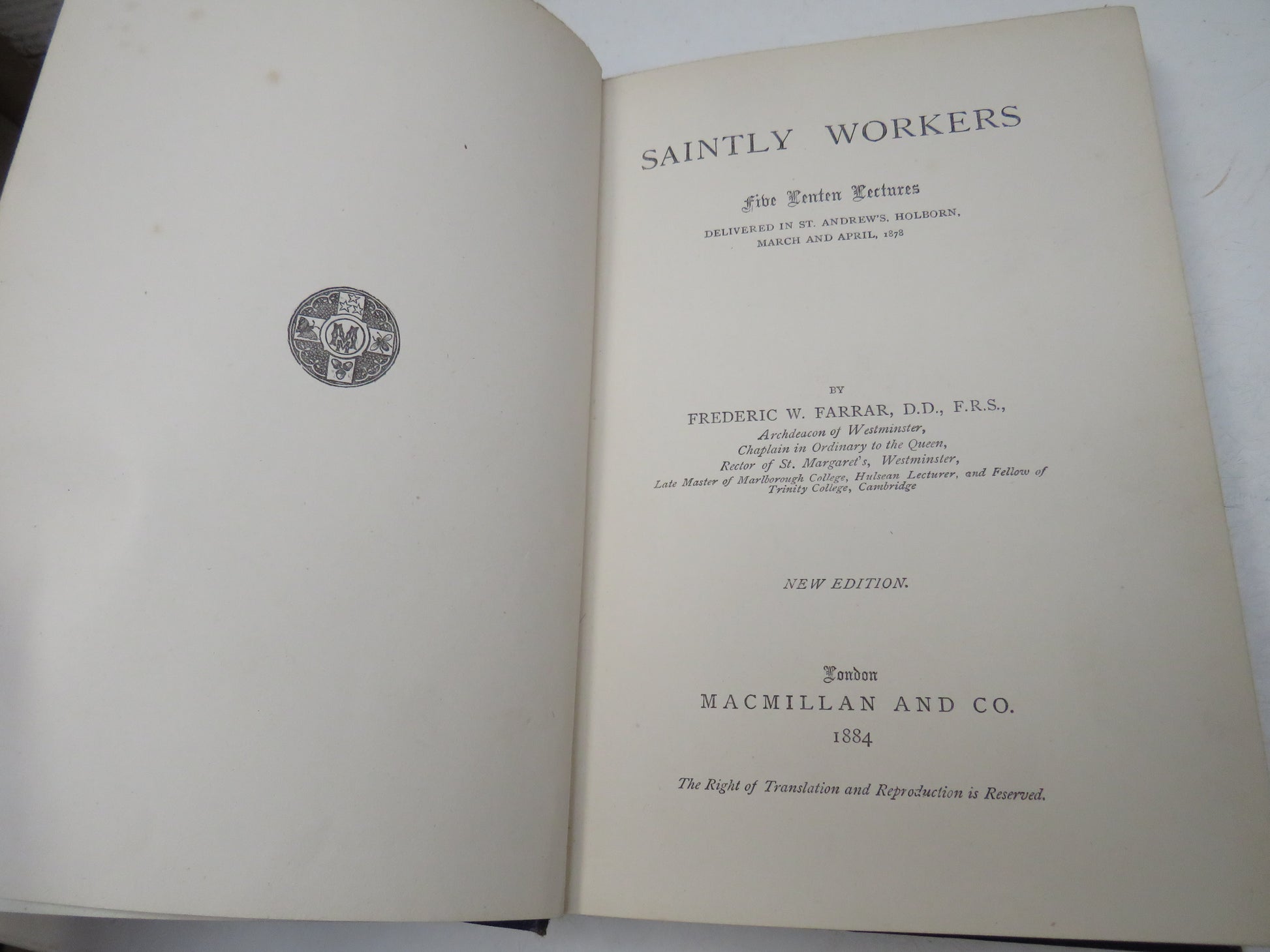 Saintly Workers by Frederic W. Farrar 1884 (Antique Biography Collection) book 3
