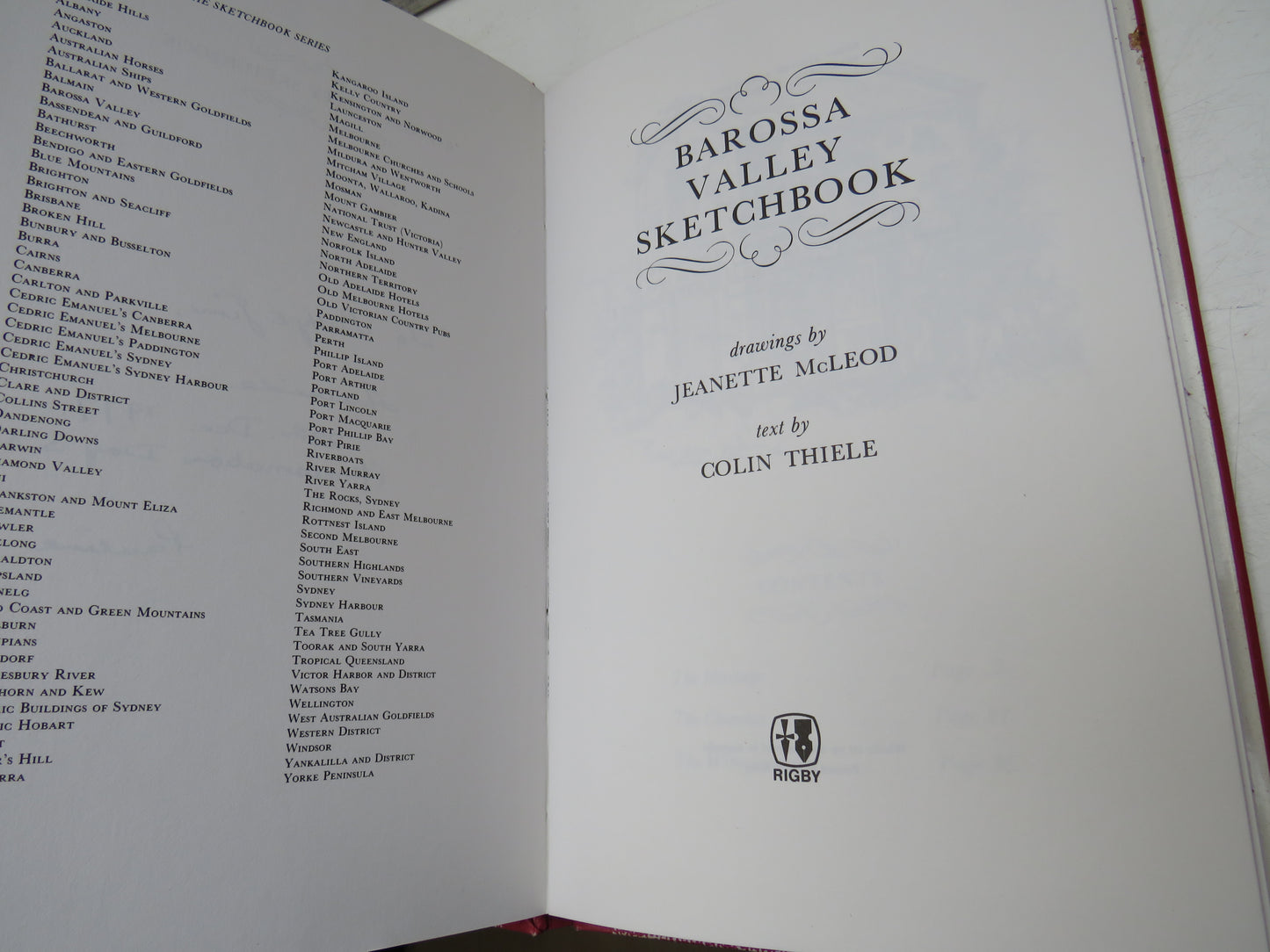 Barossa Valley Sketchbook, drawings by Jeanette McLeod, Text by Colin Thiele, 1977 (Vintage Art Book) book 4