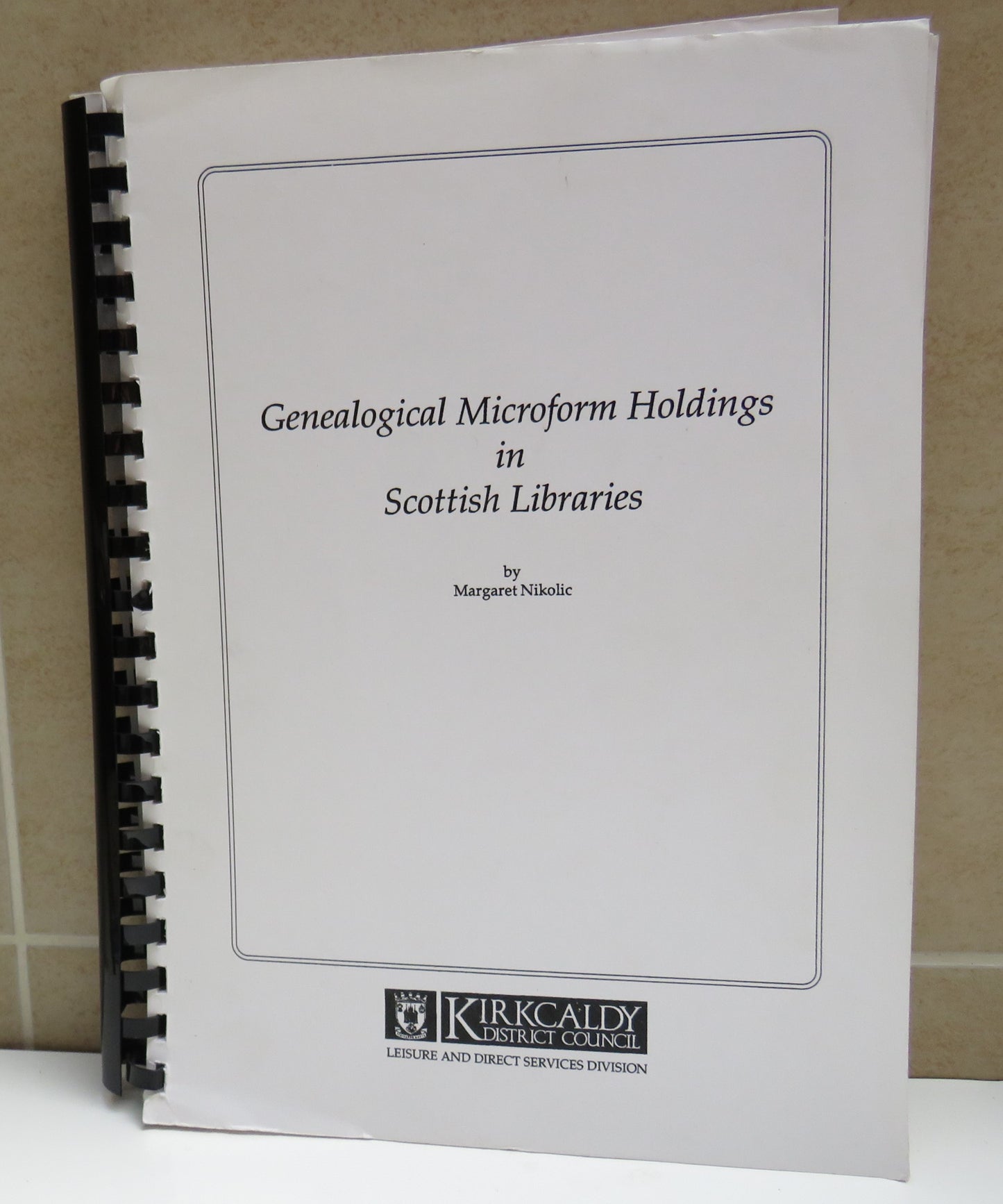 Genealogical Microform Holdings In Scottish Libraries By Margaret Nikolic 1992