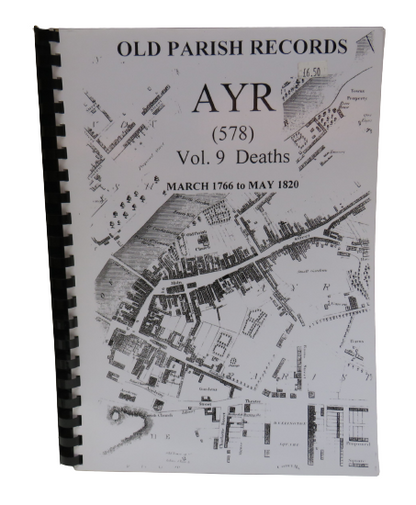 Old Parish Records Ayr (578) Vol.9 Deaths March 1766- May 1820 book front cover