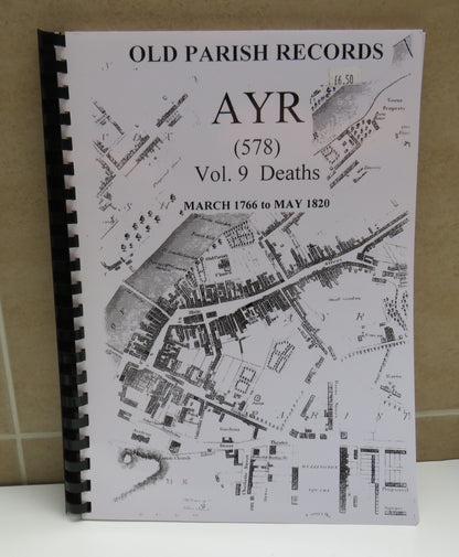 Old Parish Records Ayr (578) Vol.9 Deaths March 1766- May 1820 book image 2