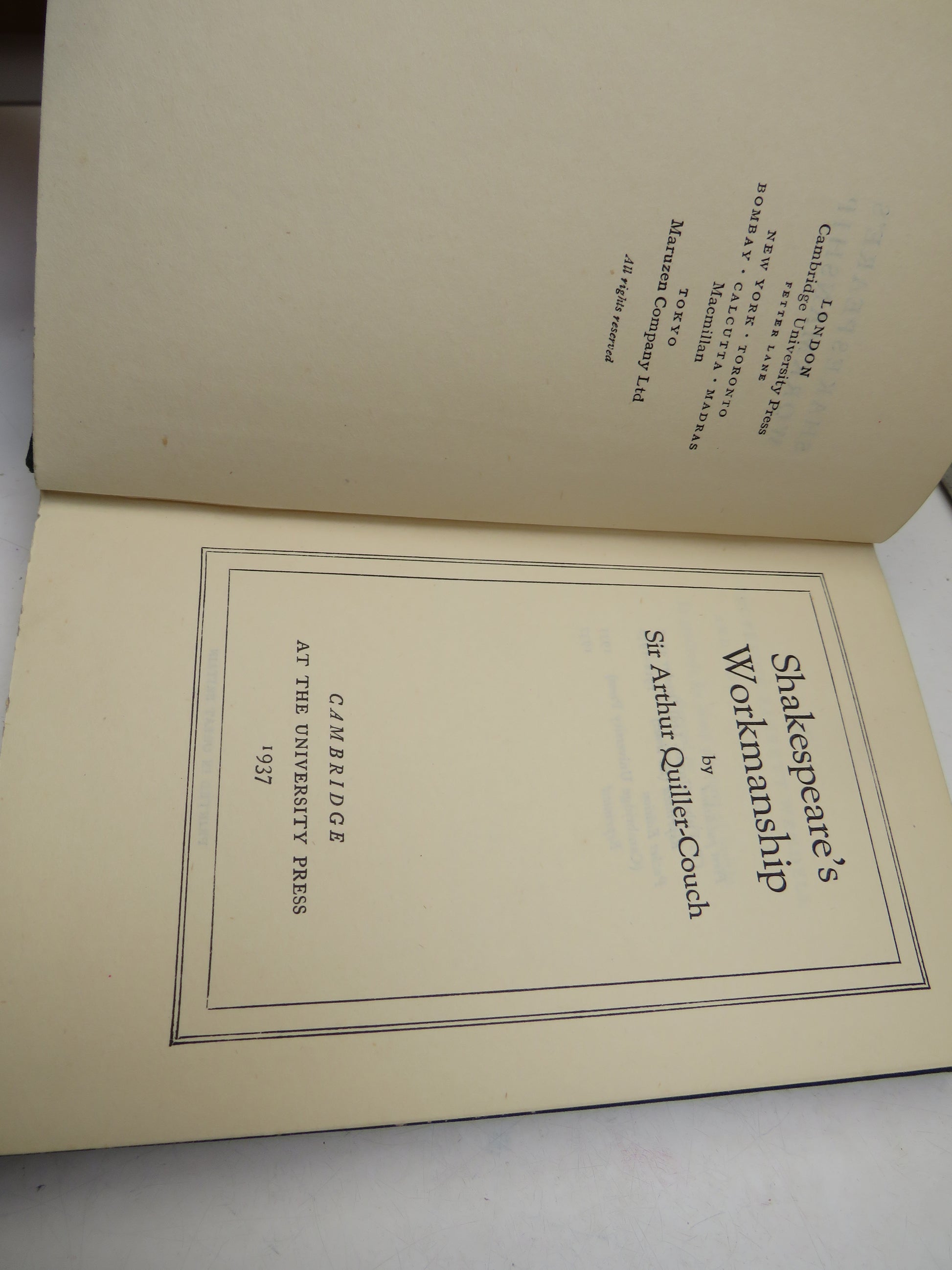 Shakespeare's Workmanship by Sir Arthur Quiller-Couch 1937 (Classic Literary Criticism) book 3