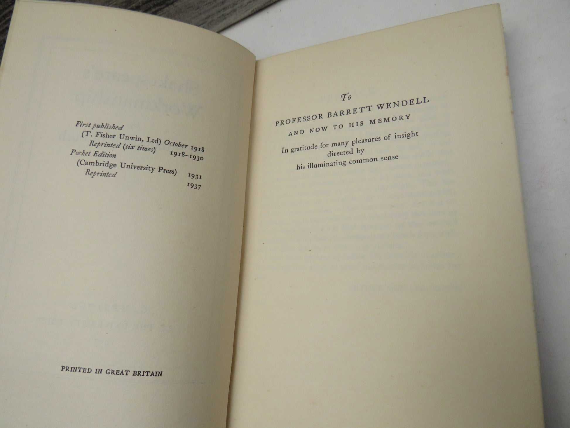 Shakespeare's Workmanship by Sir Arthur Quiller-Couch 1937 (Classic Literary Criticism) book 4