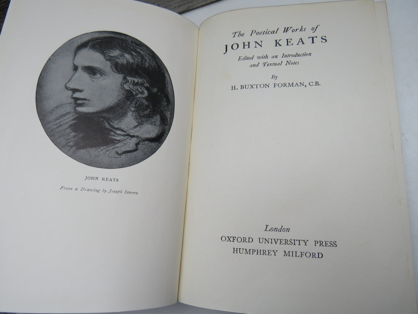 The Poetical Works of John Keats, edited with an introduction and textual notes by H. Buxton Forman, 1937