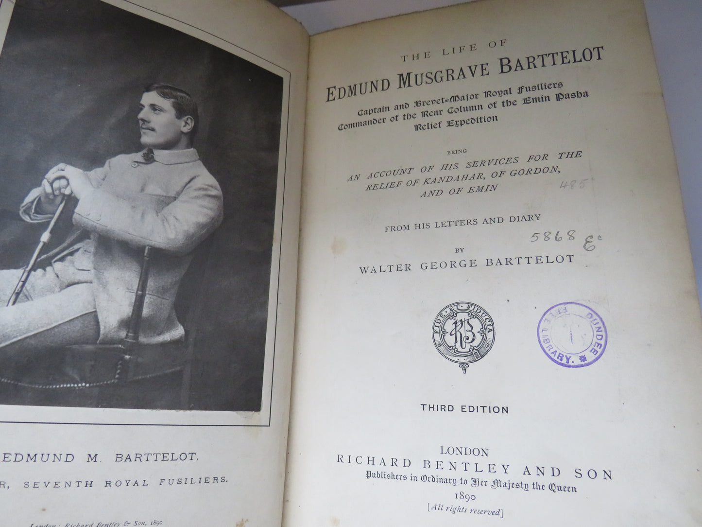 The Life of Edmund Musgrave Barttelot Captain and Brevet-Major Royal Fusiliers Commander of the Rear Column of the Emin Pasha Relief Expedition Being An Account of His Services For The Relief of Kandahar of Gordon and of Emin