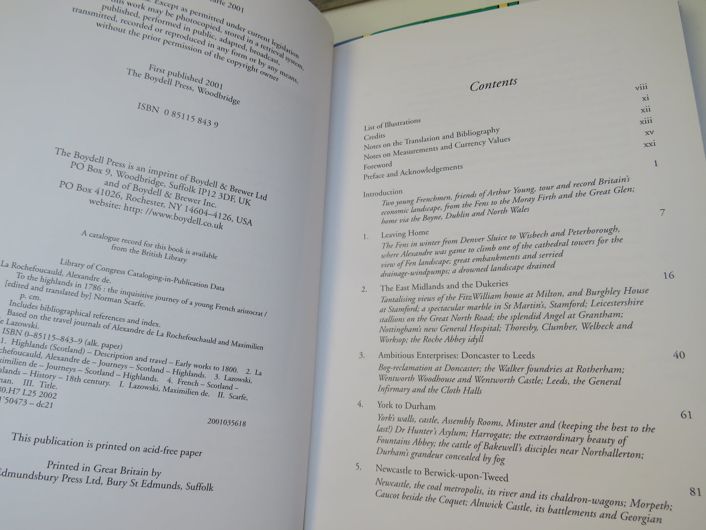 To The Highlands In 1786 The Inquisitive Journey of a Young French Aristocrat By Norman Scarfe 2001