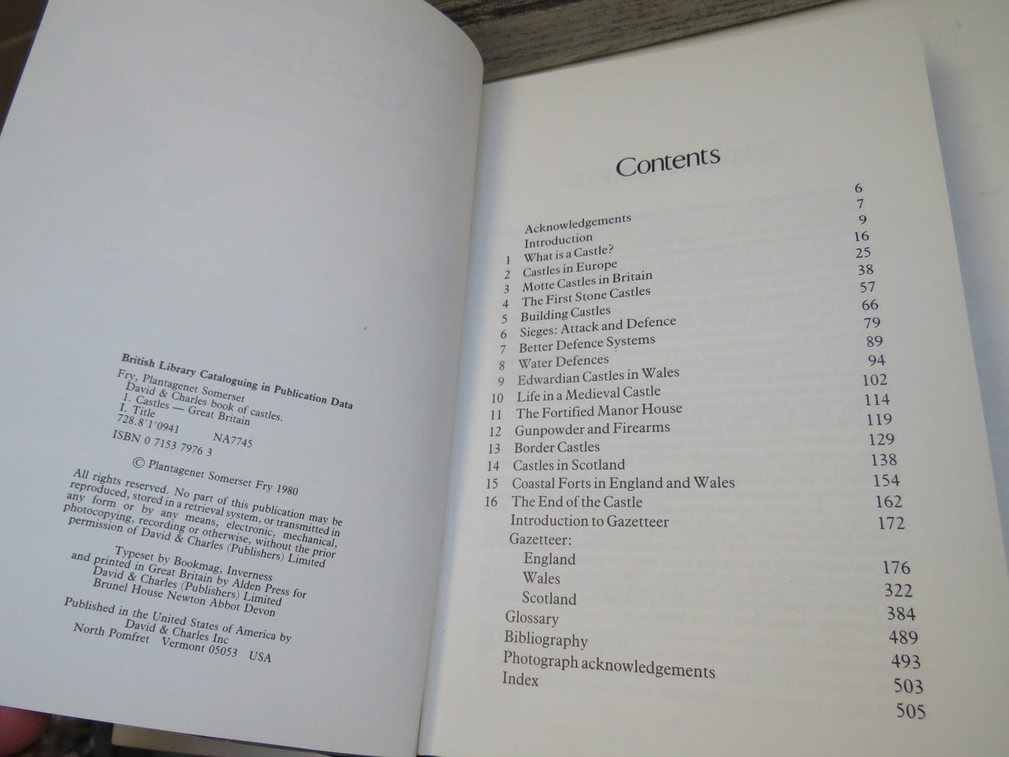 The David & Charles Book of Castles By Plantagenet Somerset Fry 1980