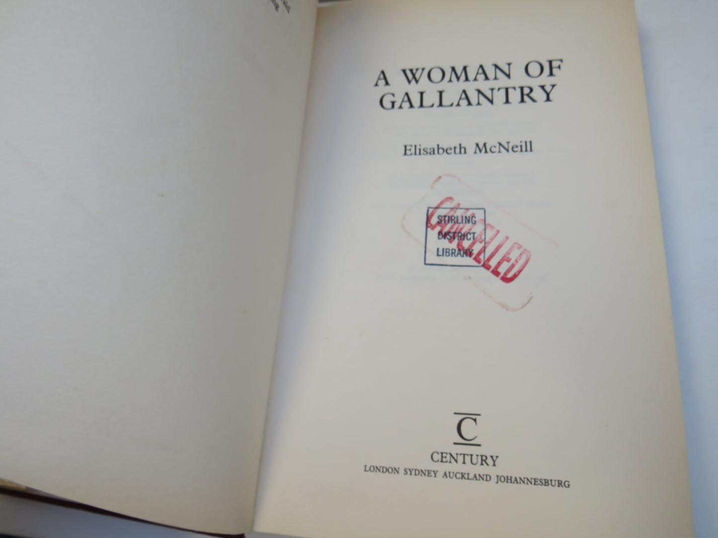 A Woman of Gallantry By Elisabeth McNeill 1989