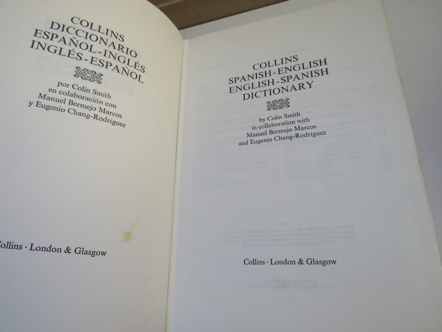 Collins Spanish-English English Spanish Dictionary by Colin Smith 1971