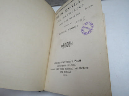 This England An Anthology from her Writers compiled by Edward Thomas 1915 book image 4