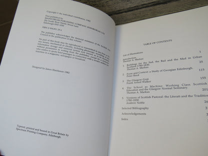 Order In Space and Society Architectural Form and Its Context In The Scottish Enlightenment Edited By Thomas A Markus 1982