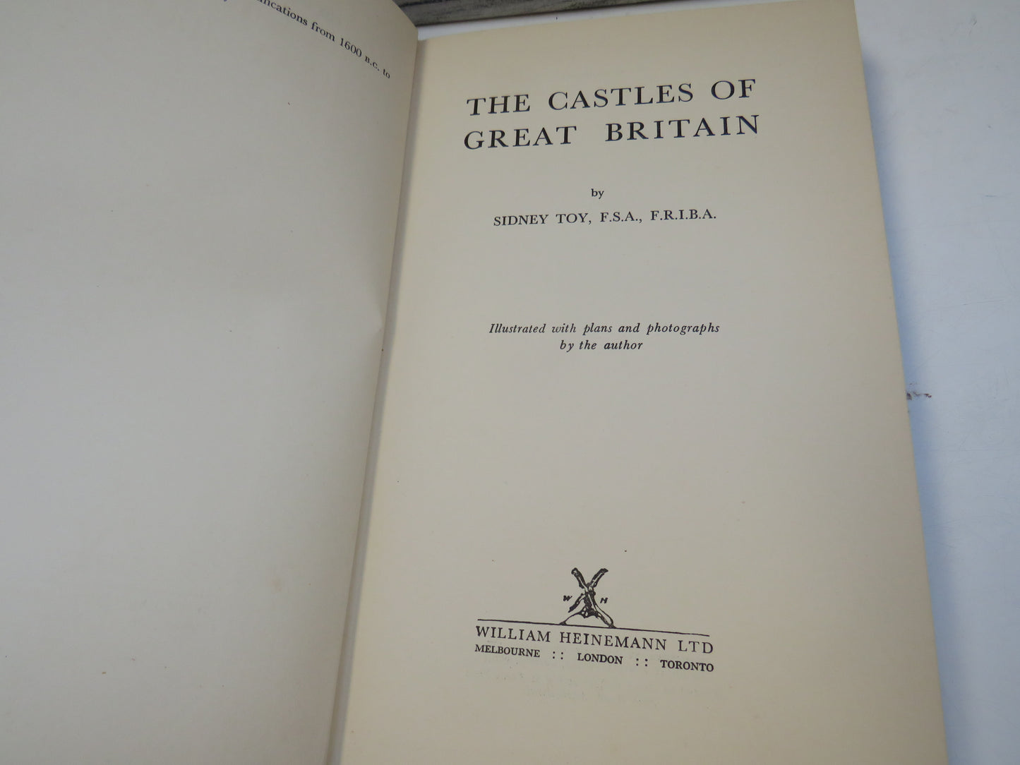 The Castles of Great Britain By Sidney Toy 1953