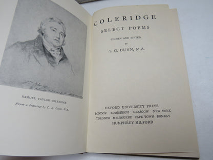 Coleridge Select Poems chosen and edited by S. G. Dunn 1930 book image 4