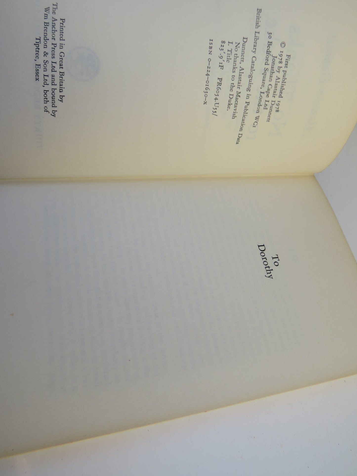 No Thanks To The Duke By Alastair Dunnett 1978