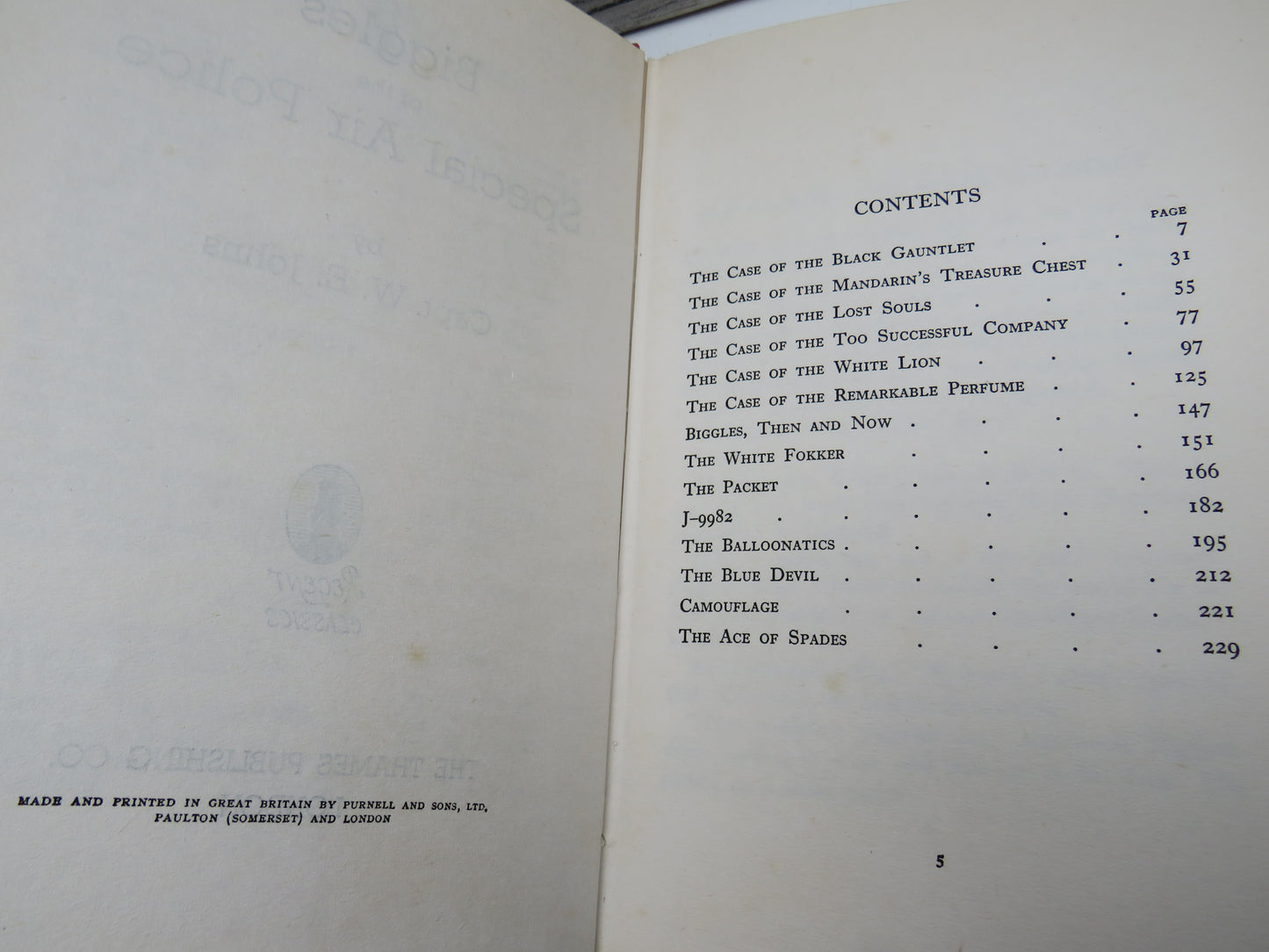 Biggles of the Special Air Police By Captain W.E. Johns