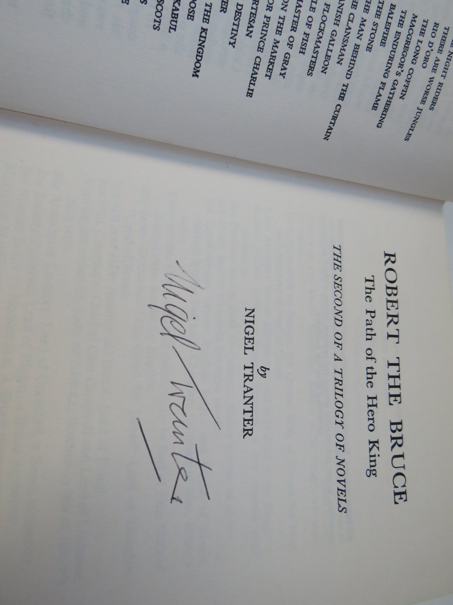 Robert The Bruce Trilogy By Nigel Tranter All Author Signed