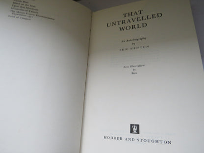 That Untravelled World An Autobiography By Eric Shipton 1970 book image 3