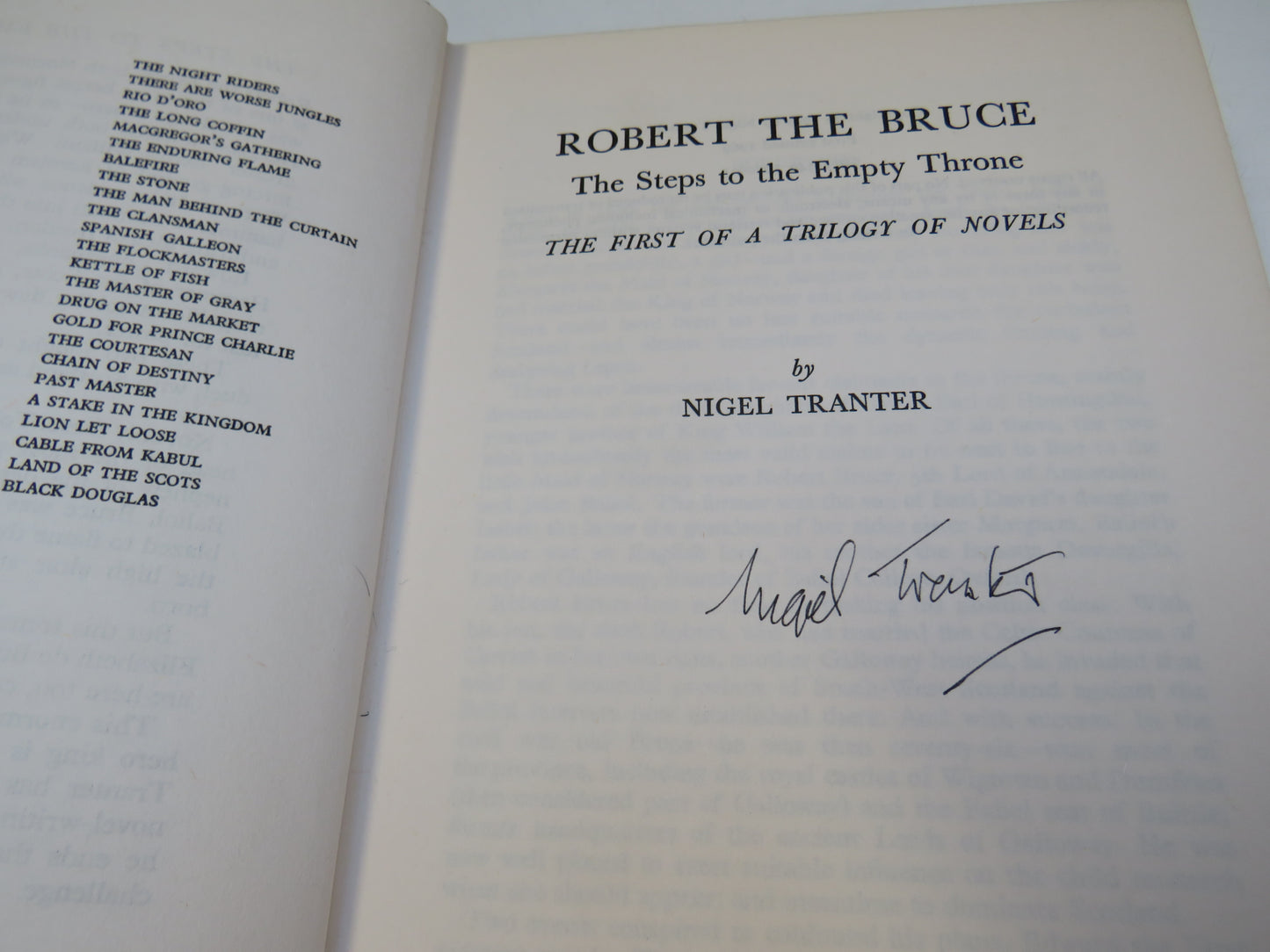 Robert The Bruce Trilogy By Nigel Tranter All Author Signed