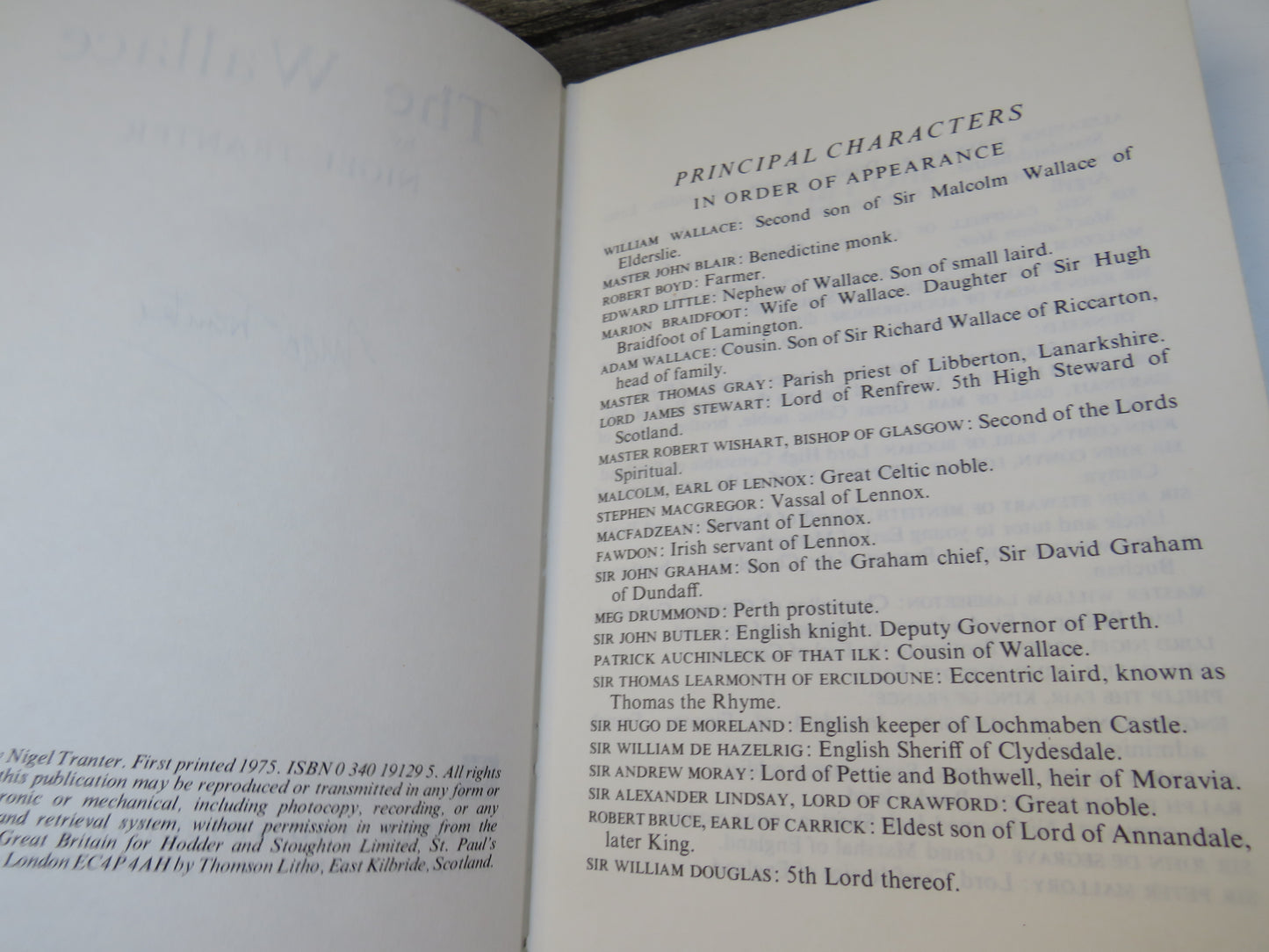 The Wallace By Nigel Tranter 1975 Author Signed