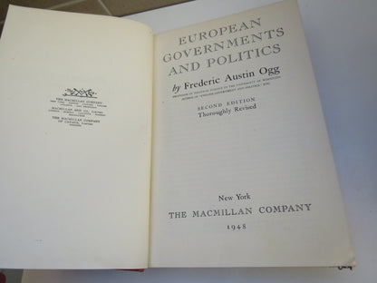 European Governments and Politics By Frederic Austin Ogg 1948 book image 5