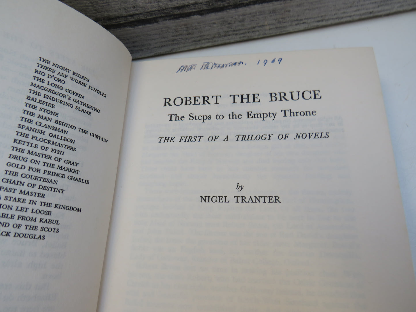 Robert The Bruce The Steps To The Empty Throne The First Of A Trilogy of Novels By Nigel Tranter 1969