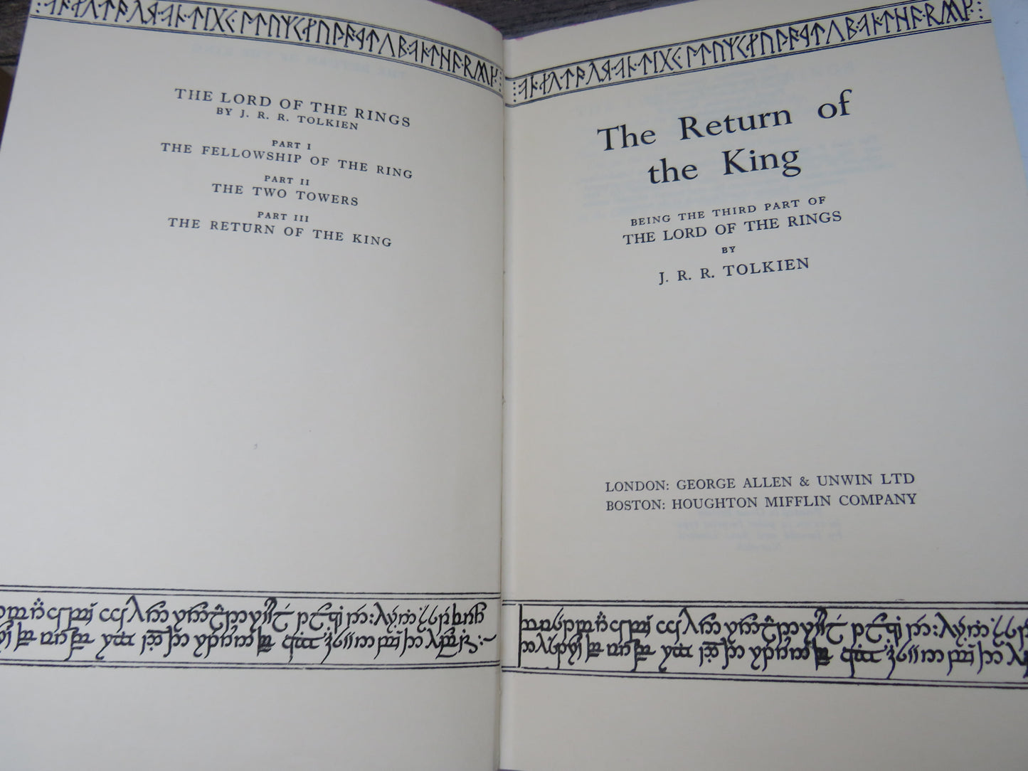 The Lord of the Rings Trilogy First Edition, The Fellowship of the Ring, The Two Towers, The Return of the King, 1959-1961