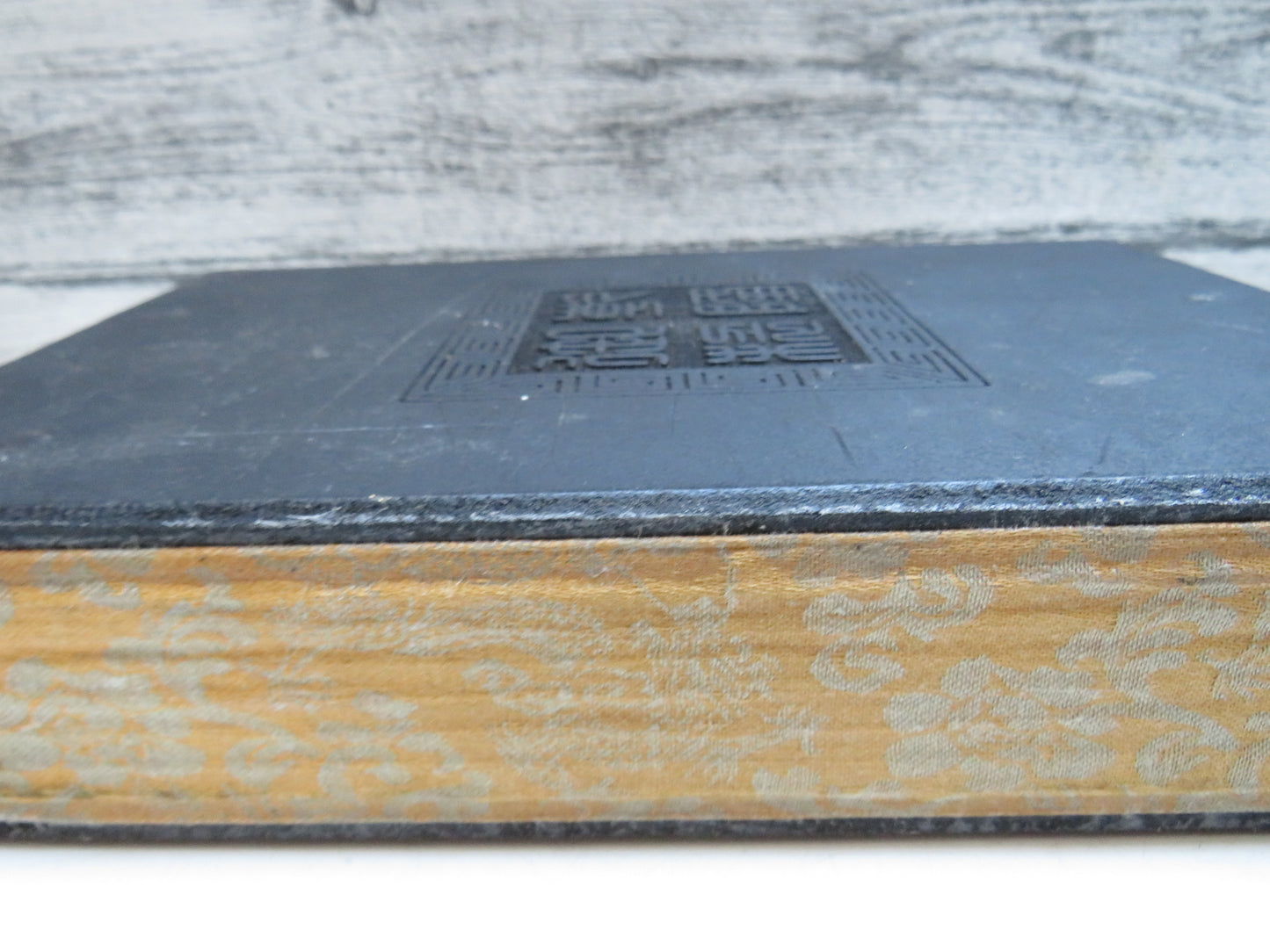 Vintage Chinese Buddhist Prayer Book With 8 White Jade Panels